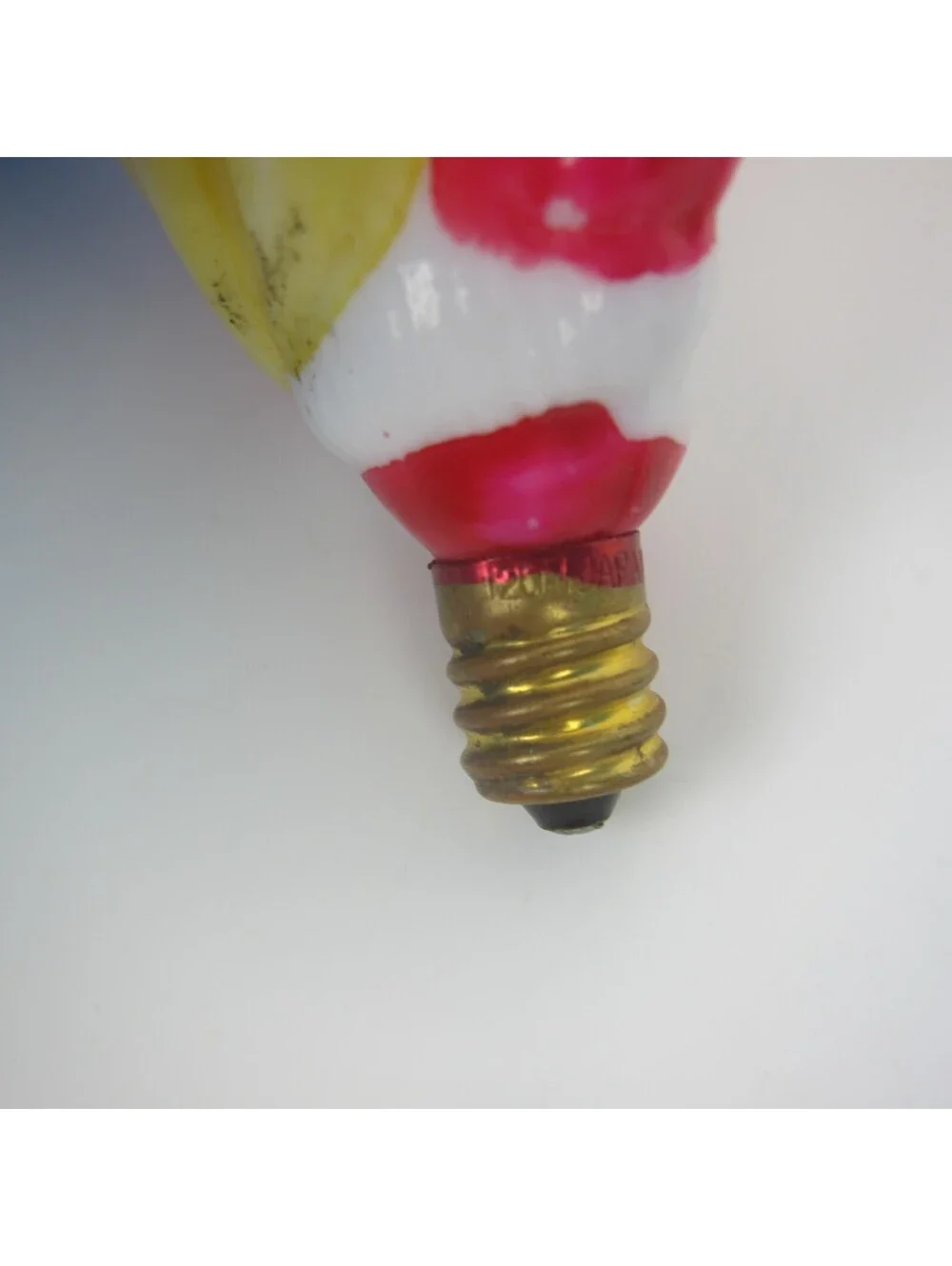 Vintage Santa Claus Christmas Milk Glass Light Bulb Figural Toy Sack Japan WORKS